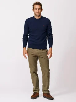 Discount Aubin Blue Phillips Lambswool Crew Neck Jumper