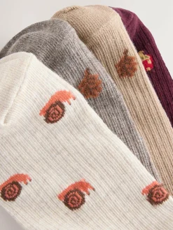 Next Autumn Animals Ditsy Trainers Socks 4 Pack