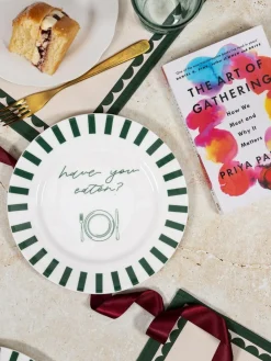 Best Avalon Home Forest Green Have You Eaten Dessert Plate