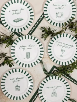 Online Avalon Home Forest Green Excuse You Dessert Plate