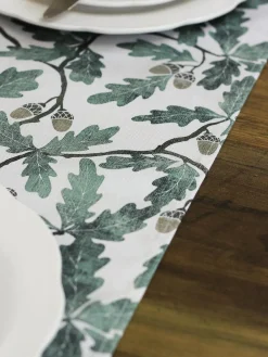 Avalon Home Green Oak 100% Cotton Table Runner^ Branded Kitchenware|Table Linen, Placemats & Coasters