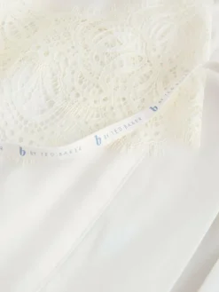 B by Ted Baker Ecru Satin Lace Bridal Robe^Women Bathrobes