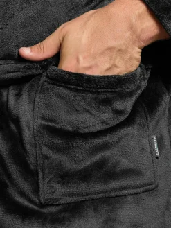 Clearance BadRhino Big & Tall Black Plush Dressing Gown