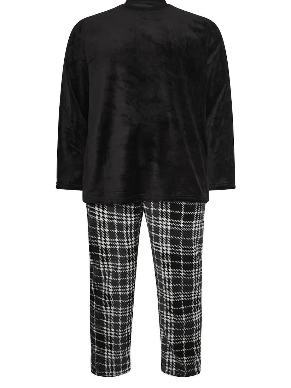 Clearance BadRhino Big & Tall Black Checked Fleece Pyjama Bottoms