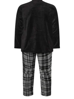 Clearance BadRhino Big & Tall Black Checked Fleece Pyjama Bottoms
