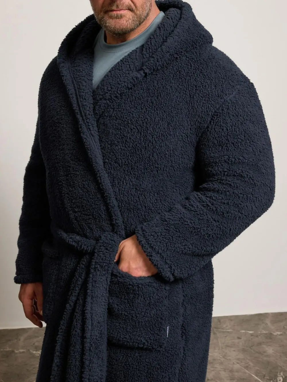 BadRhino Big & Tall Blue Heavy Borg Robe^ Bathrobe
