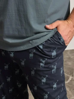 BadRhino Big & Tall Blue Stag Pyjamas Set^ Pyjamas