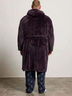 BadRhino Big & Tall Red Textured Hooded Robe^ Bathrobe