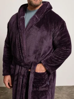 BadRhino Big & Tall Red Textured Hooded Robe^ Bathrobe