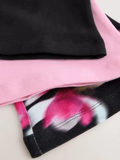 New Baker by Ted Baker 3 Pack Black/Pink Flares Leggings