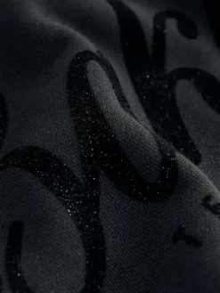 Baker by Ted Baker 2 Piece Flock Print Boxy Sweat & Cuffed Joggers Set Black