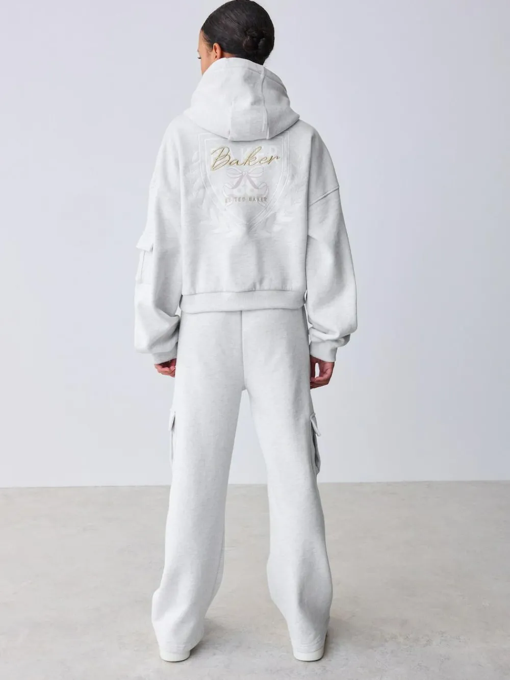 Baker by Ted Baker 2 Piece Grey Marl Graphic Hoodie & Cargo Joggers Set^ Sweatshirts & Hoodies|Sets & Coords