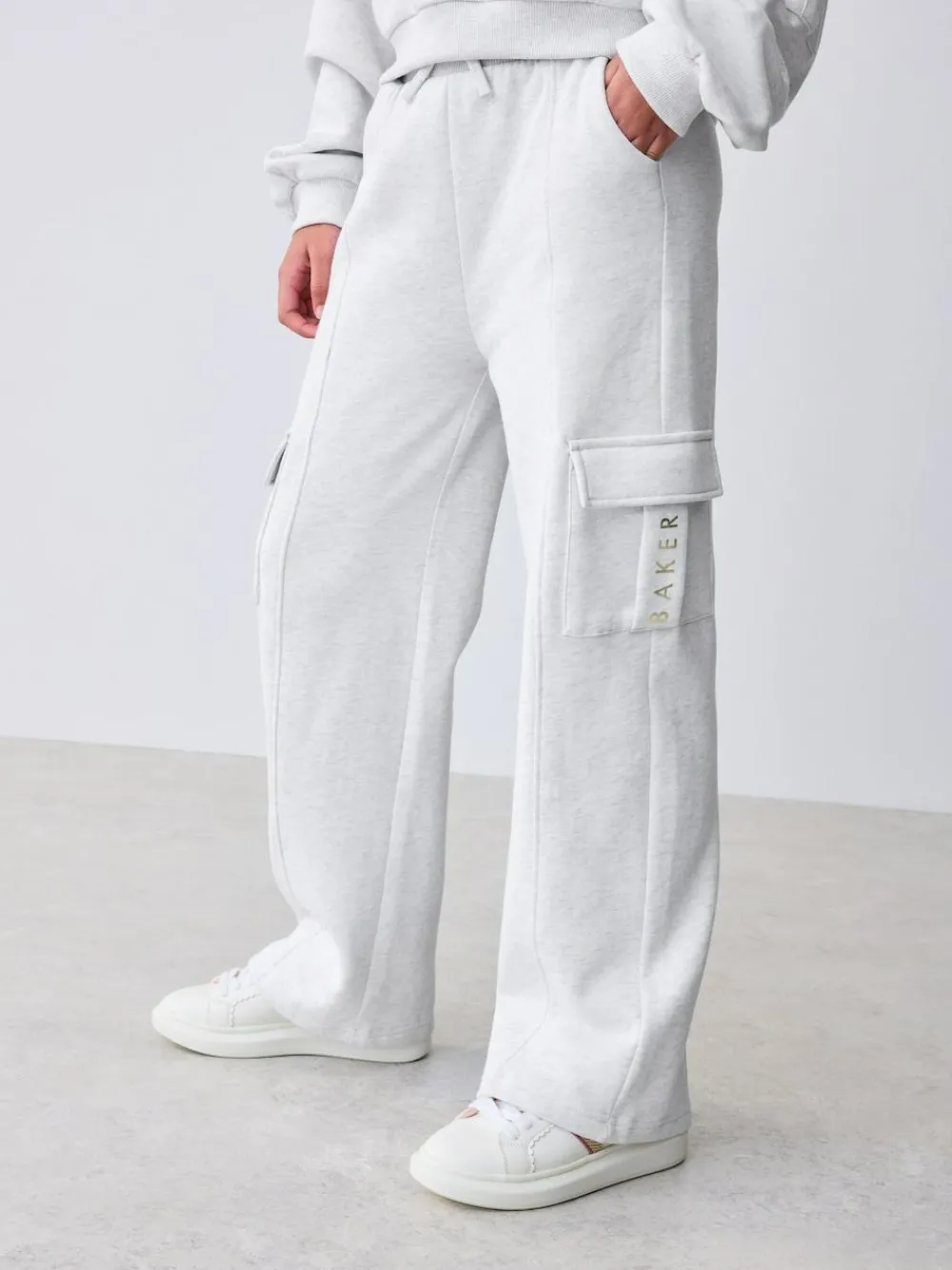 Baker by Ted Baker 2 Piece Grey Marl Graphic Hoodie & Cargo Joggers Set^ Sweatshirts & Hoodies|Sets & Coords