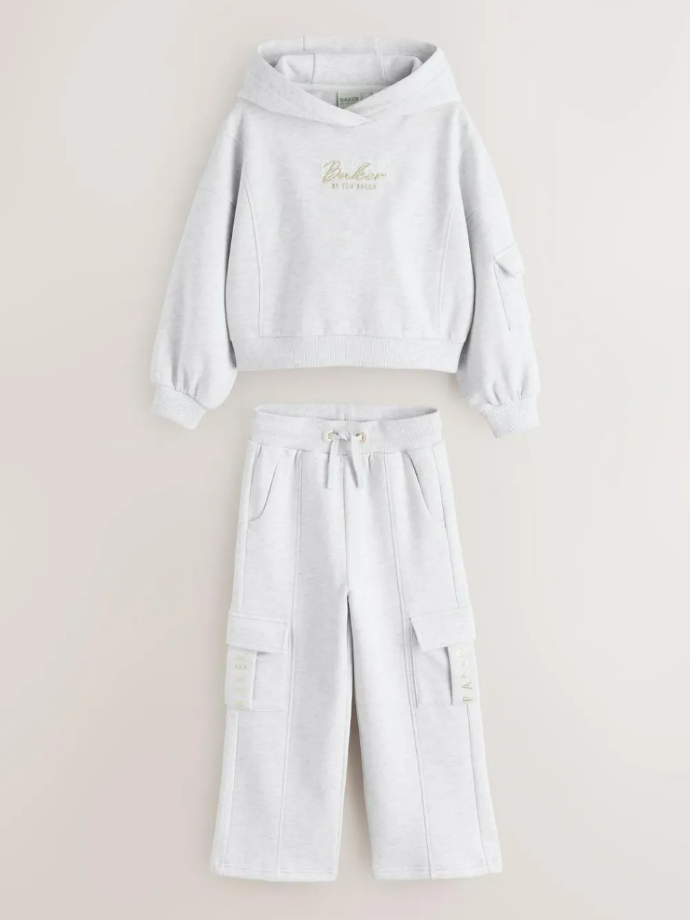 Baker by Ted Baker 2 Piece Grey Marl Graphic Hoodie & Cargo Joggers Set^ Sweatshirts & Hoodies|Sets & Coords