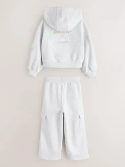 Baker by Ted Baker 2 Piece Grey Marl Graphic Hoodie & Cargo Joggers Set^ Sweatshirts & Hoodies|Sets & Coords