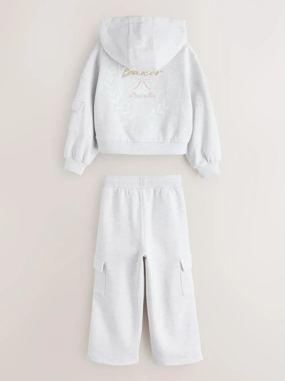 Baker by Ted Baker 2 Piece Grey Marl Graphic Hoodie & Cargo Joggers Set^ Sweatshirts & Hoodies|Sets & Coords