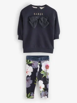 Baker by Ted Baker 2 Piece Longline Bow Sweat and Floral Leggings Set^ Sweatshirts & Hoodies