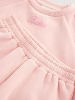 New Baker by Ted Baker 2 Piece Boxy Sweat & Wide Leg Joggers Set Pink