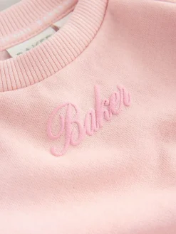 New Baker by Ted Baker 2 Piece Boxy Sweat & Wide Leg Joggers Set Pink