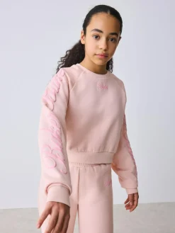 New Baker by Ted Baker 2 Piece Boxy Sweat & Wide Leg Joggers Set Pink