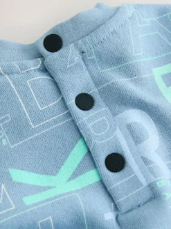 New Baker by Ted Baker All Over Print Long Sleeve Romper Blue