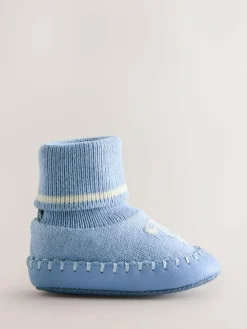 Baker by Ted Baker Baby Boys Knitted Booties Blue
