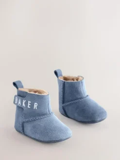 New Baker by Ted Baker Baby Boys Slipper Padders Boots Blue