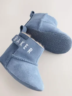 New Baker by Ted Baker Baby Boys Slipper Padders Boots Blue