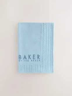 Baker by Ted Baker Baby Boys Blue Cable Knitted Blanket^ Cushions & Throws|Nursery Bedding