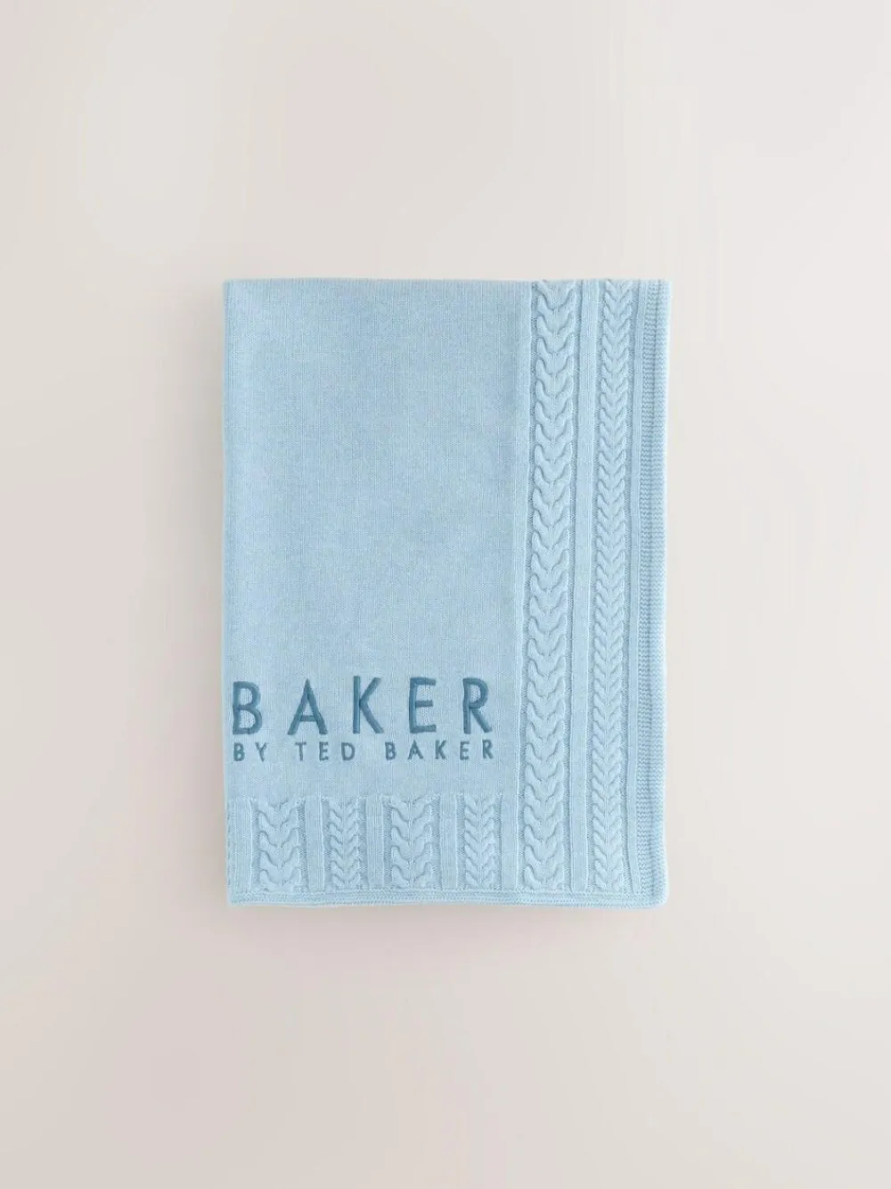 Baker by Ted Baker Baby Boys Blue Cable Knitted Blanket^ Cushions & Throws|Nursery Bedding