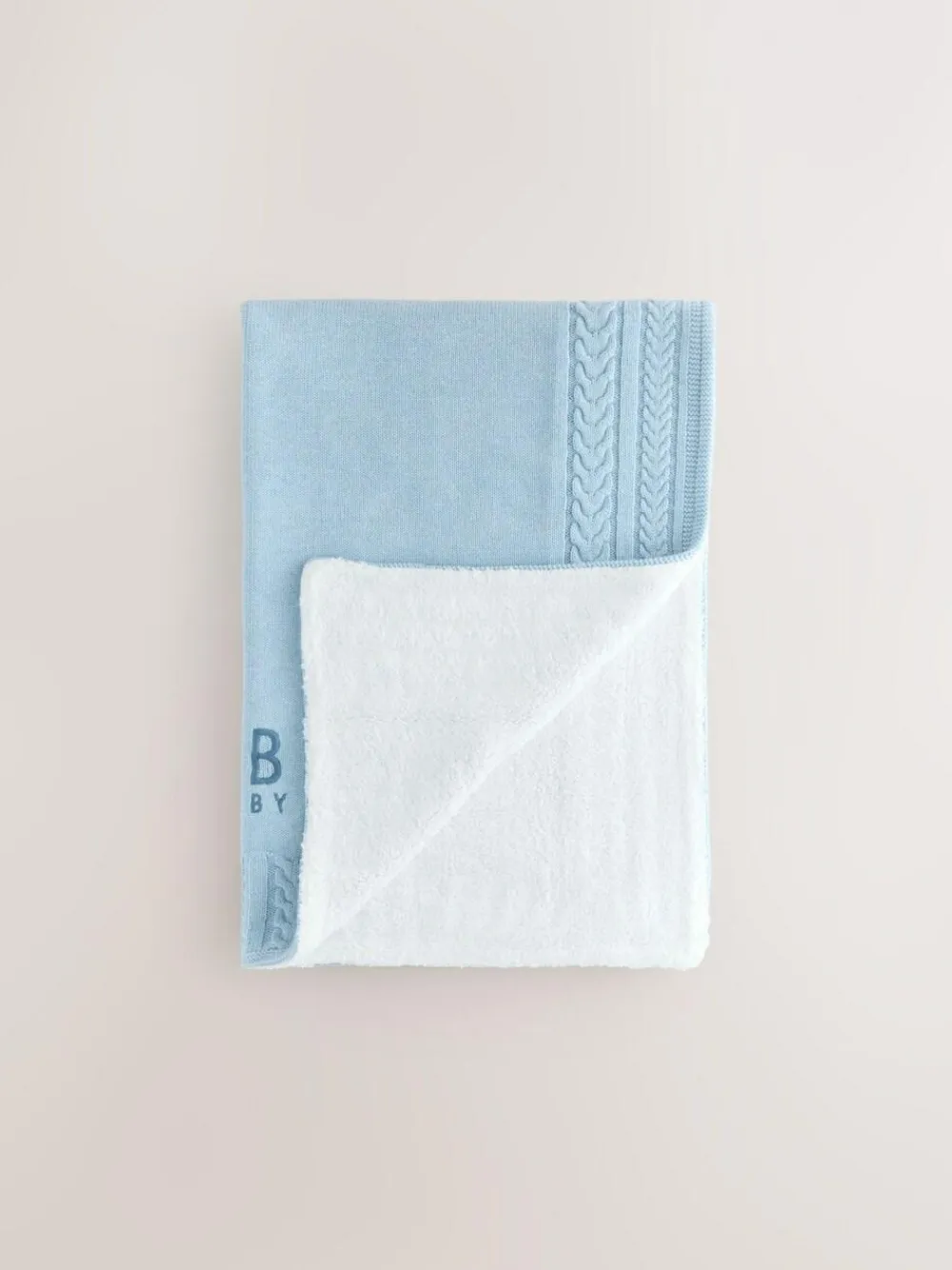 Baker by Ted Baker Baby Boys Blue Cable Knitted Blanket^ Cushions & Throws|Nursery Bedding