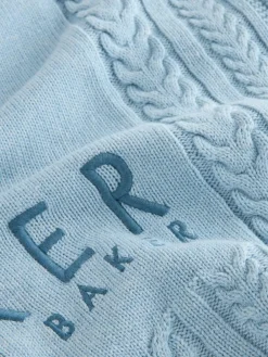 Baker by Ted Baker Baby Boys Blue Cable Knitted Blanket^ Cushions & Throws|Nursery Bedding