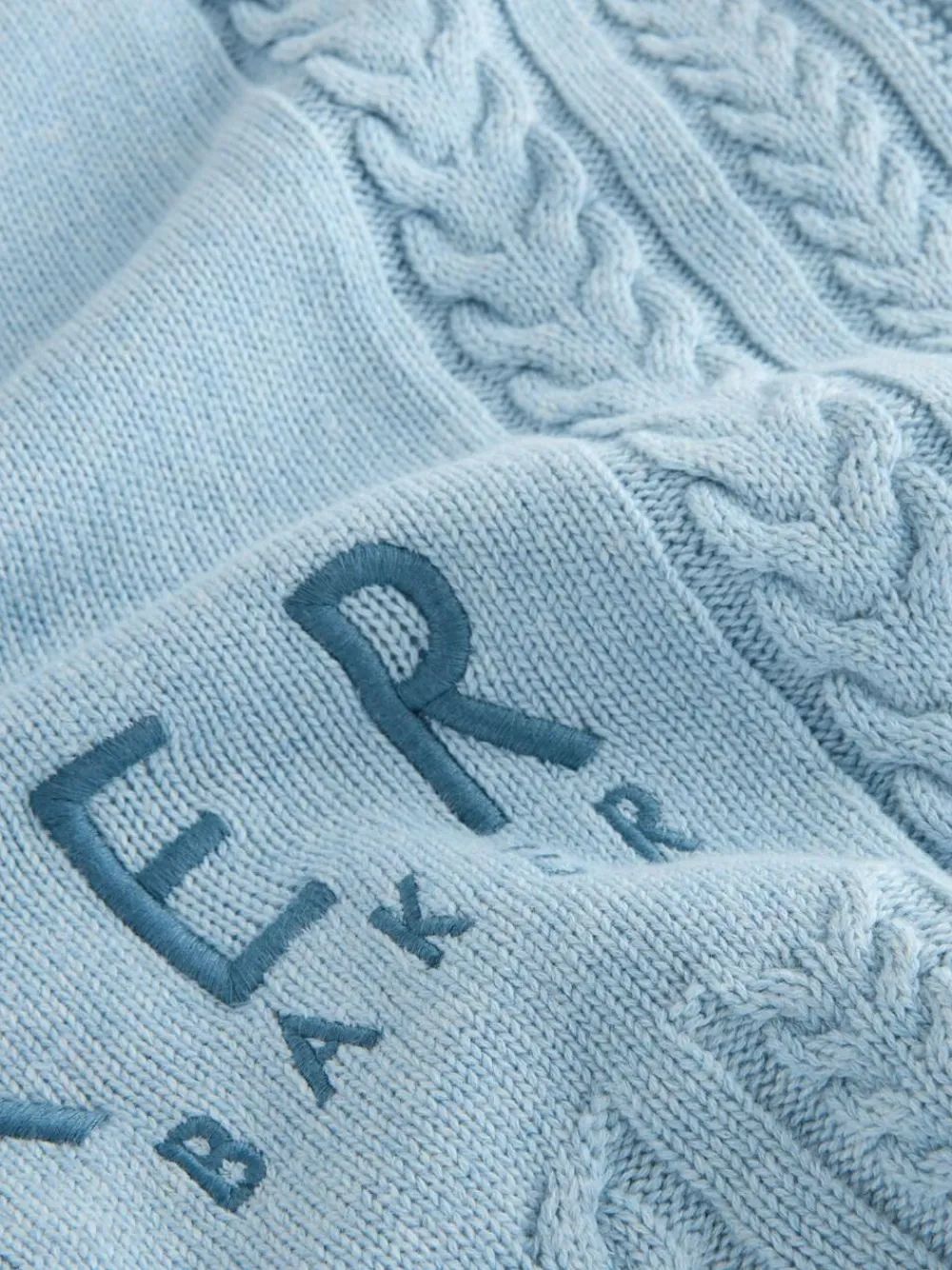 Baker by Ted Baker Baby Boys Blue Cable Knitted Blanket^ Cushions & Throws|Nursery Bedding