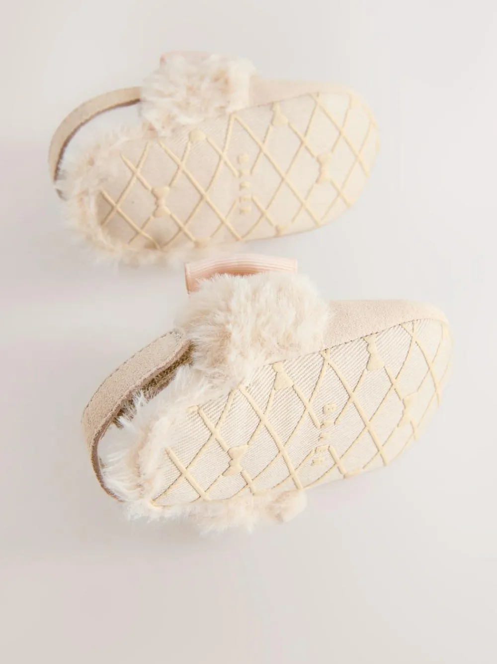 Baker by Ted Baker Baby Girls Faux Fur Trim Padders Mules Bone