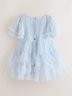 Baker by Ted Baker Blue Mesh Embroidered Detail Dress^ Dresses|Occasionwear