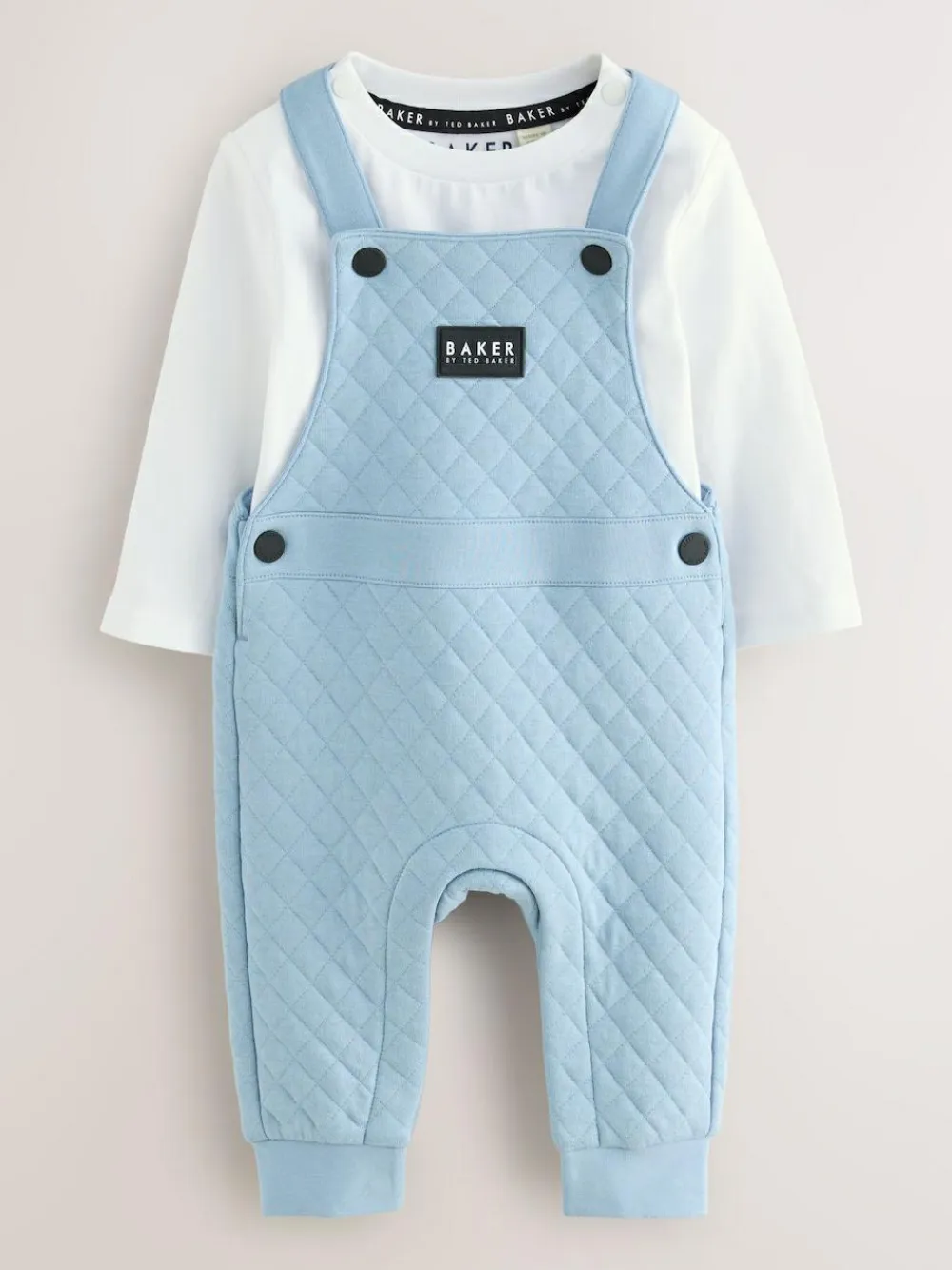 Online Baker by Ted Baker Blue Quilted Dungarees and T-Shirt Set