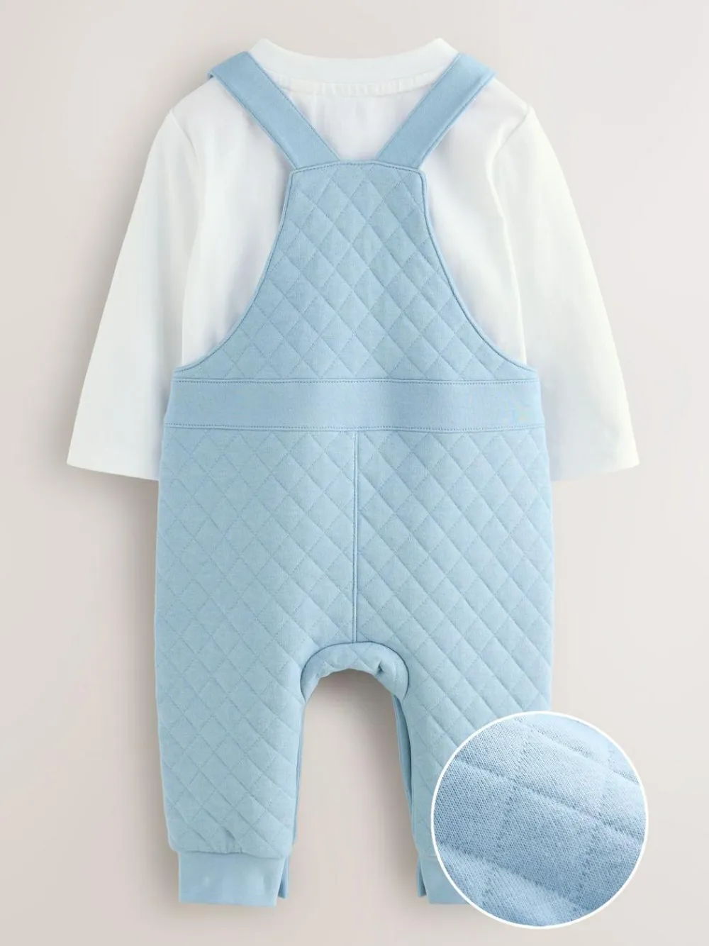 Online Baker by Ted Baker Blue Quilted Dungarees and T-Shirt Set
