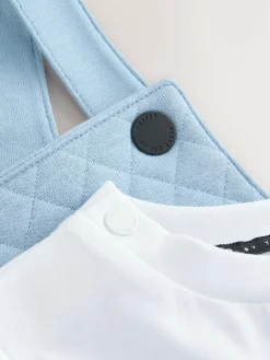Online Baker by Ted Baker Blue Quilted Dungarees and T-Shirt Set