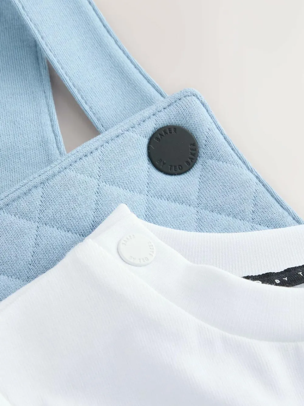 Online Baker by Ted Baker Blue Quilted Dungarees and T-Shirt Set