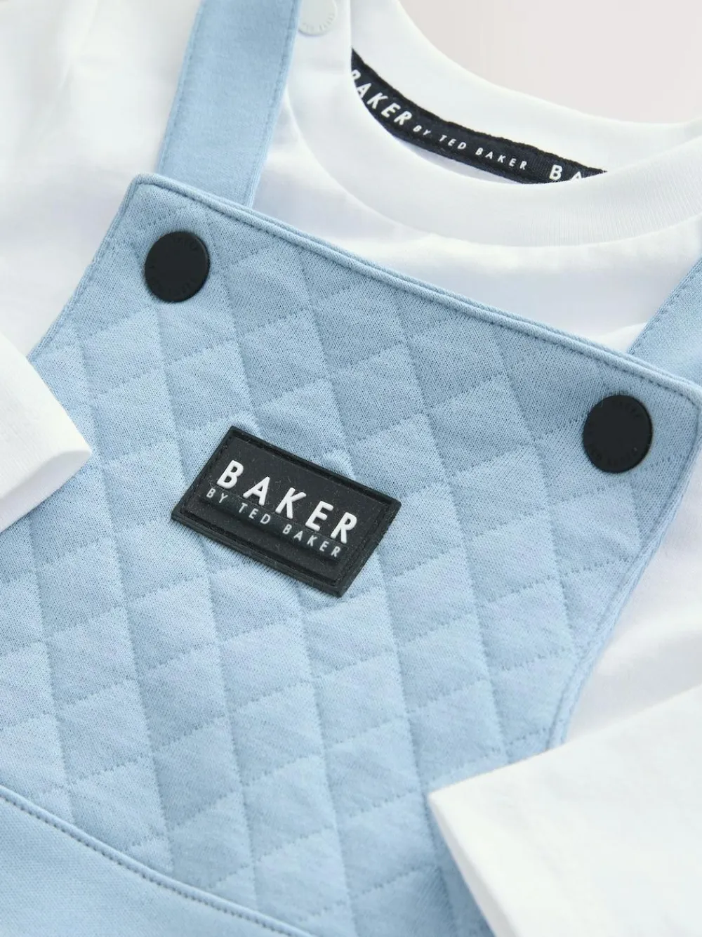 Online Baker by Ted Baker Blue Quilted Dungarees and T-Shirt Set