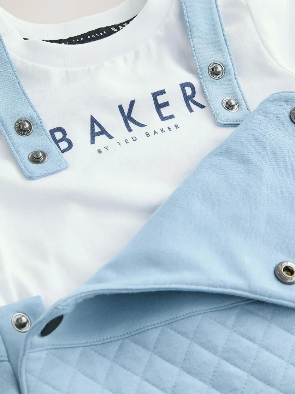 Online Baker by Ted Baker Blue Quilted Dungarees and T-Shirt Set