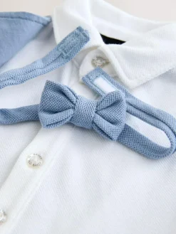 Hot Baker by Ted Baker Blue Smart Bow Tie Rompersuit