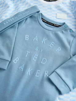New Baker by Ted Baker Blue Sleepsuits and Reversible Hat Set