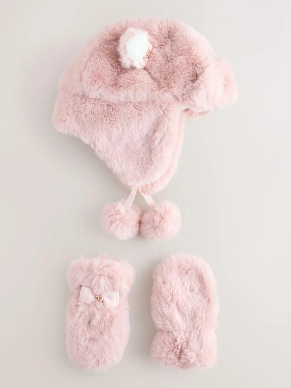 Hot Baker by Ted Baker Bow Pink Faux Fur Trapper Hat