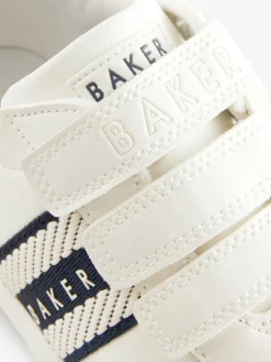 Baker by Ted Baker Boys Branded Tape Trainers White/Blue