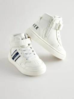 Sale Baker by Ted Baker Boys Branded Tape Hi-Top White Trainers