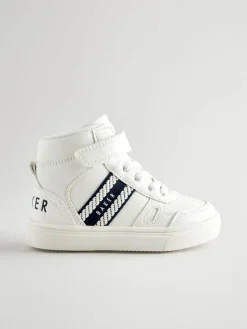 Sale Baker by Ted Baker Boys Branded Tape Hi-Top White Trainers