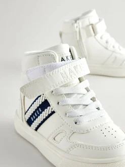Sale Baker by Ted Baker Boys Branded Tape Hi-Top White Trainers