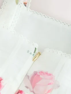 Online Baker by Ted Baker Burnout Organza Floral Tiered Midi White Dress