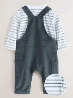 Baker by Ted Baker Charcoal Grey Cord Dungarees Set^BOY Dungarees